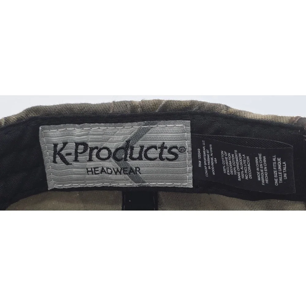 Vintage K-Products Wyffels Hybrids Strapback Hat Camo Camouflage Cap Farming